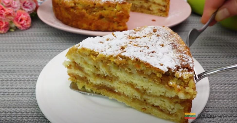 Простейший яблочный пирог «3 стакана»! Вкусно и быстро