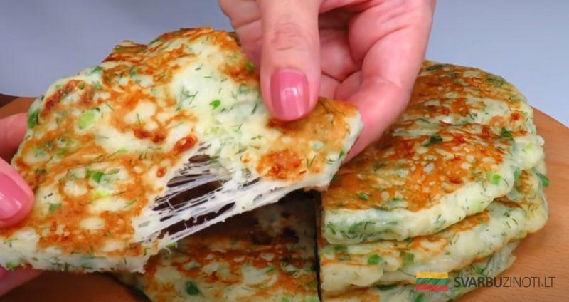 Сырные лепешки за 10 минут. Вкусный завтрак - быстрые хачапури