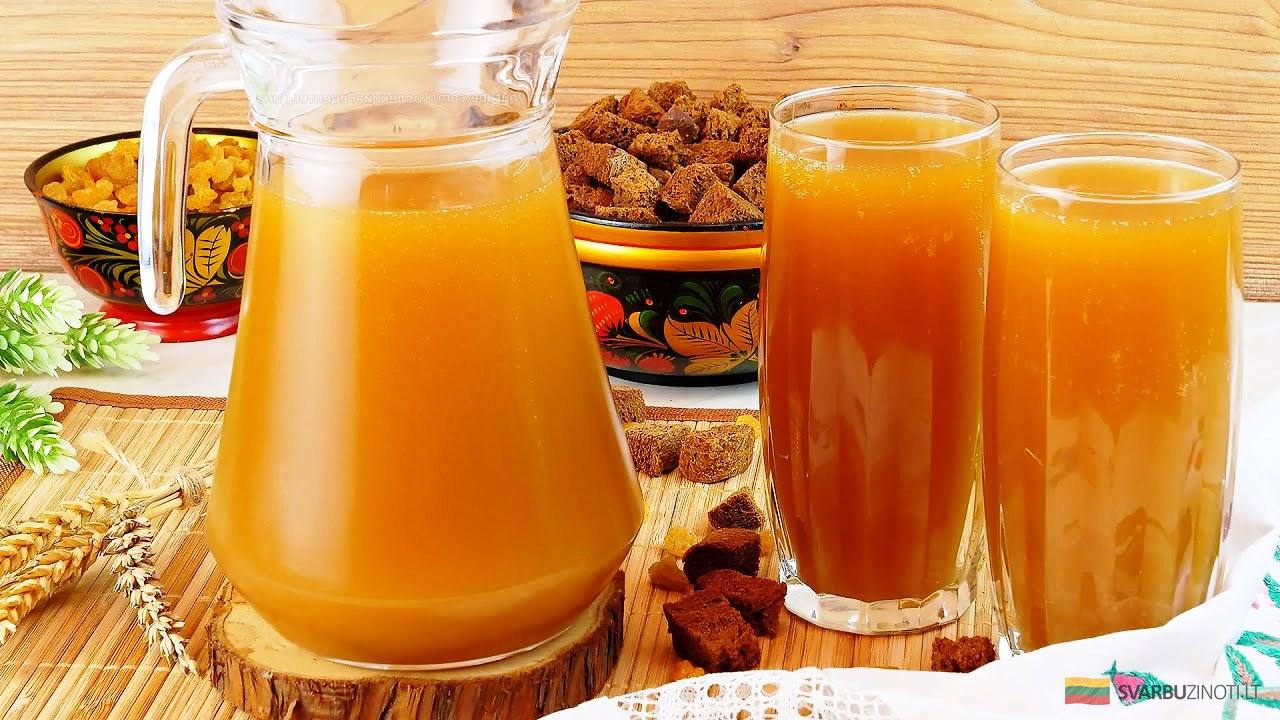 Освежающий, кисло-сладкий, резкий домашний квас! Хлебный квас на ржаной закваске!