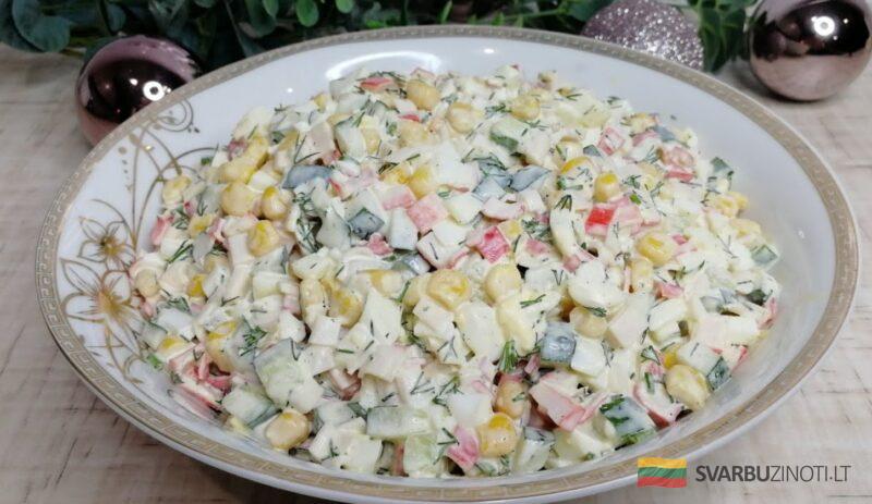 Самый быстрый салат из крабовых палочек. Так вкусно, что не устаю его готовить