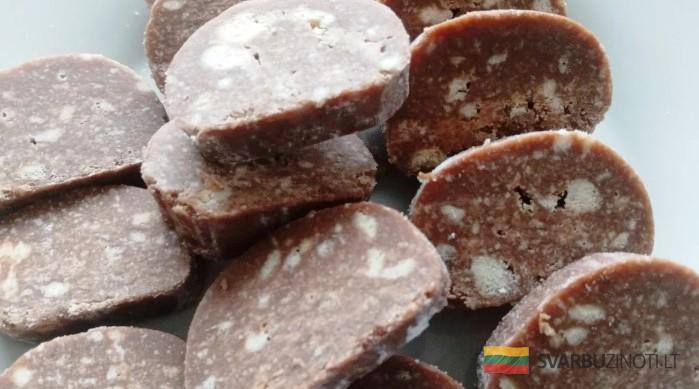 Десерт из детства – шоколадная колбаса. Мой рецепт: вкусная, нежирная и недорогая, потому что масла мало