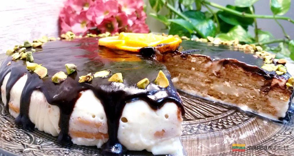 Торт без выпечки за 15 минут со вкусом апельсина