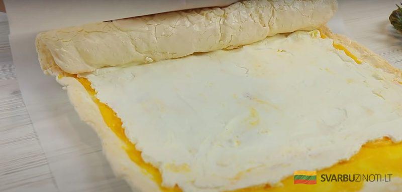 Меренговый рулет с мандариновым курдом. Красивый и сладкий десерт на Новогодний стол