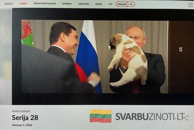 TV3 laidoje apie gyvūnus – V. Putinui įteikiamas šunelis