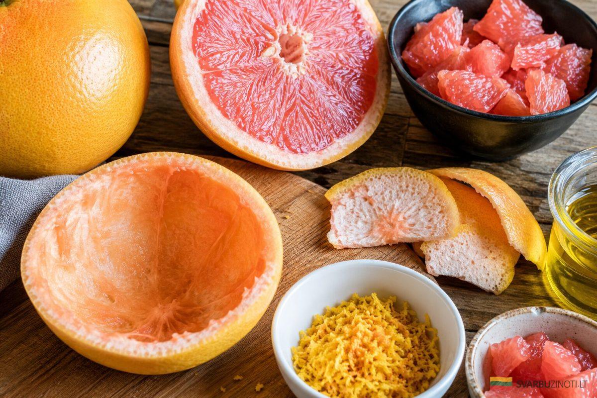 Greipfrutas: netikėti panaudojimo būdai nuo deserto iki natūralaus namų kvapo