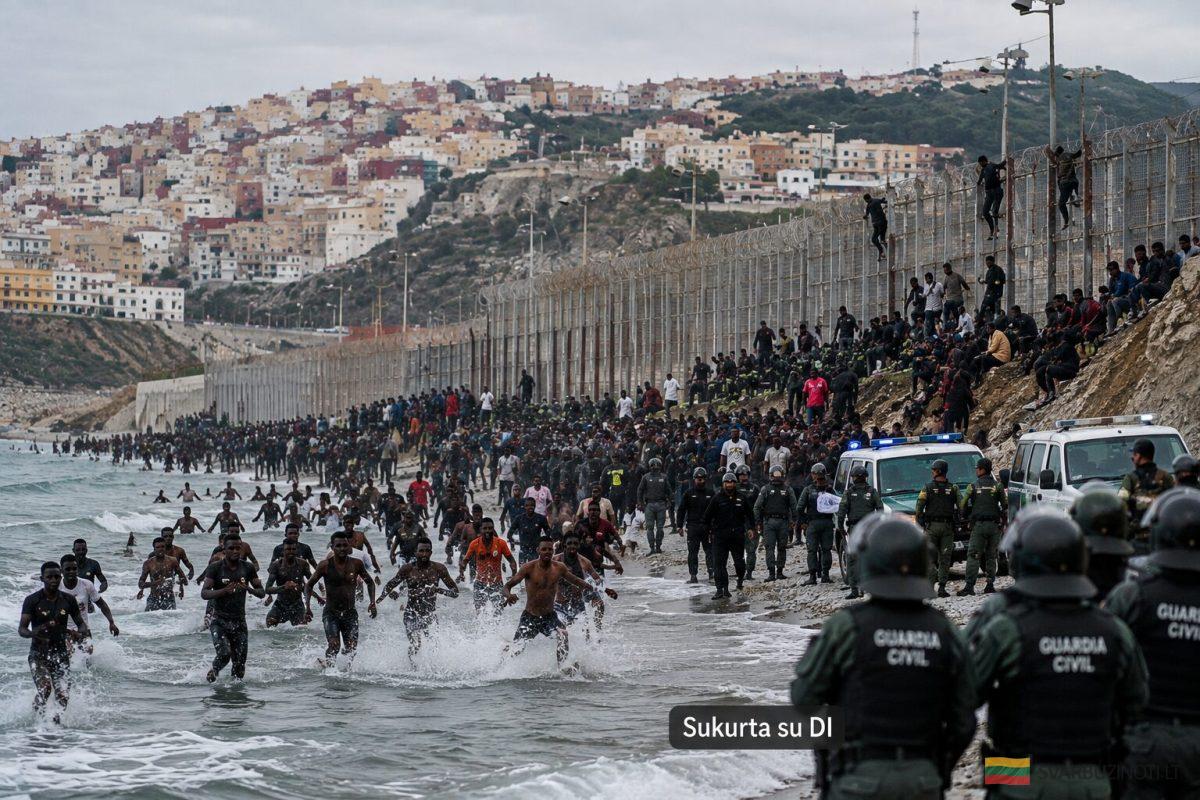 Ispanija praneša apie migrantų krizės Seutoje suvaldymą: 70 tūkst. žmonių jau grįžo į Maroką