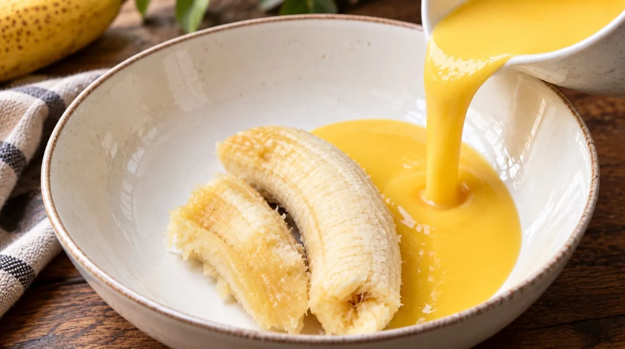 Bananų blynai iš 1 banano ir 2 kiaušinių — be miltų ir cukraus, paruošiami per 5 minutes